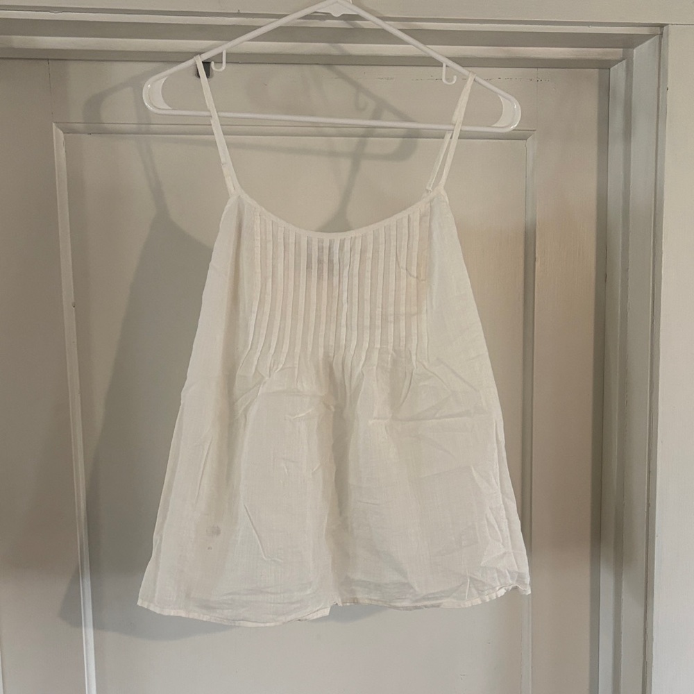 LOFT Ivory Pleated Camisole